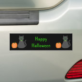 Cute Halloween Cat and Pumpkin Custom Bumpersticker (Op auto)