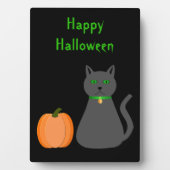 Cute Halloween Cat and Pumpkin Custom Fotoplaat (voorkant)
