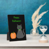 Cute Halloween Cat and Pumpkin Custom Fotoplaat (Zijkant)