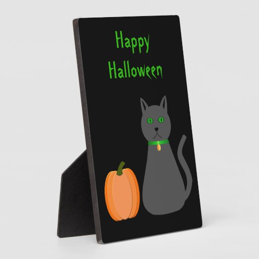 Cute Halloween Cat and Pumpkin Custom Fotoplaat (Zijkant)