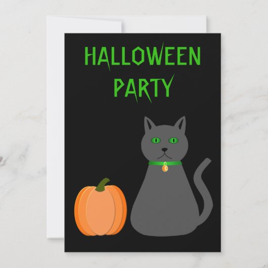 Cute Halloween Cat and Pumpkin Custom Kaart (Voorkant)