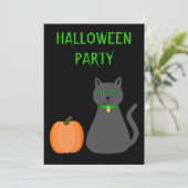 Cute Halloween Cat and Pumpkin Custom Kaart (Staand voorkant)