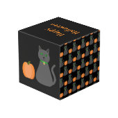 Cute Halloween Cat and Pumpkin Custom Kubus (Achter hoekig)