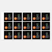Cute Halloween Cat and Pumpkin Custom Labels (Vel)