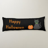 Cute Halloween Cat and Pumpkin Custom Lichaamskussen (Achterkant)