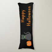 Cute Halloween Cat and Pumpkin Custom Lichaamskussen (Voorkant Verticaal)