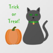 Cute Halloween Cat and Pumpkin Custom Party Raamsticker (Vel)