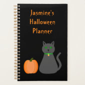Cute Halloween Cat and Pumpkin Custom Planner (Voorkant)