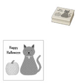 Cute Halloween Cat and Pumpkin Custom Rubberstempel (Gestempeld)