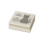 Cute Halloween Cat and Pumpkin Custom Rubberstempel (Stempel)