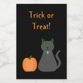 Cute Halloween Cat and Pumpkin Custom Voedselcontainer Etiket (Enkel label)