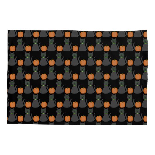 Cute Halloween Cat and Pumpkin Double side print Kussensloop (Achterkant)