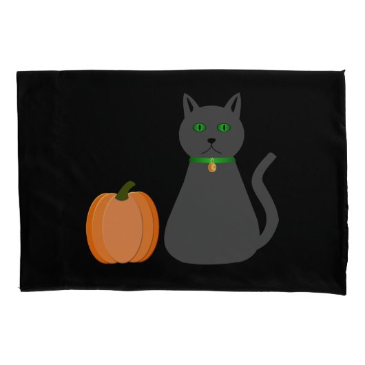 Cute Halloween Cat and Pumpkin Double side print Kussensloop (Voorkant)