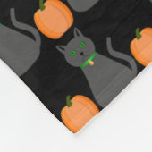 Cute Halloween Cat and Pumpkin Patterned Fleece Deken (Hoek)
