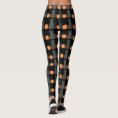 Cute Halloween Cat and Pumpkin Patterned Leggings (Achterkant)