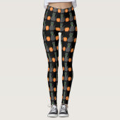 Cute Halloween Cat and Pumpkin Patterned Leggings (Voorkant)