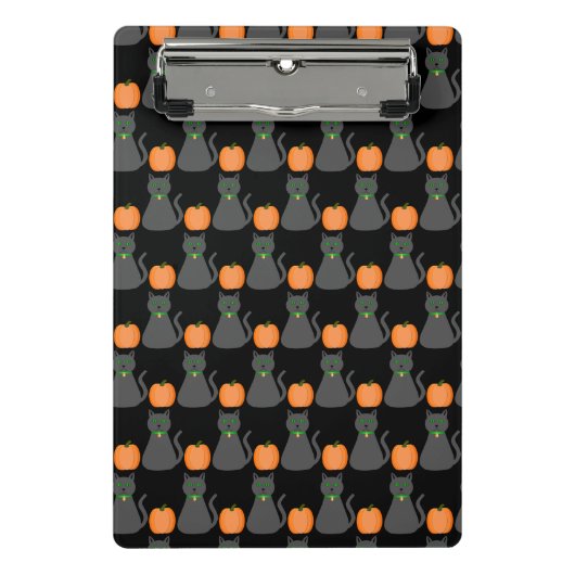 Cute Halloween Cat and Pumpkin Patterned Mini Klembord (Voorkant)