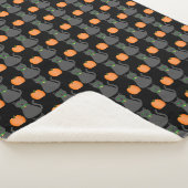 Cute Halloween Cat and Pumpkin Patterned Sherpa Deken (3/4)