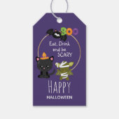 Cute Halloween Cat, Bat & Mummy Boo Cadeaulabel (Voorkant)