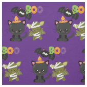 Cute Halloween Cat, Bat & Mummy Boo Stof (Swatch)