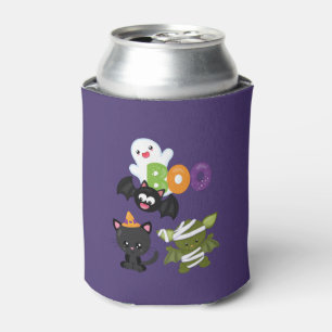 Cute Halloween Cat, Bat, Mummy & Ghost Blikjeskoeler