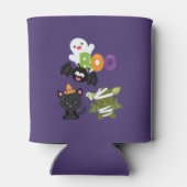 Cute Halloween Cat, Bat, Mummy & Ghost Blikjeskoeler (Achterkant)