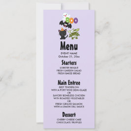 Cute Halloween Cat, Bat, Mummy & Ghost Kaart