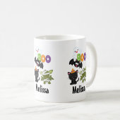 Cute Halloween Cat, Bat, Mummy & Ghost Koffiemok (Voorkant rechts)