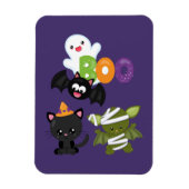 Cute Halloween Cat, Bat, Mummy & Ghost Magneet (Verticaal)