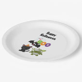 Cute Halloween Cat, Bat, Mummy & Ghost Papieren Bordje (Gekanteld)