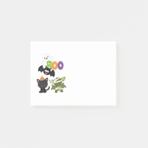 Cute Halloween Cat, Bat, Mummy & Ghost Post-it® Notes