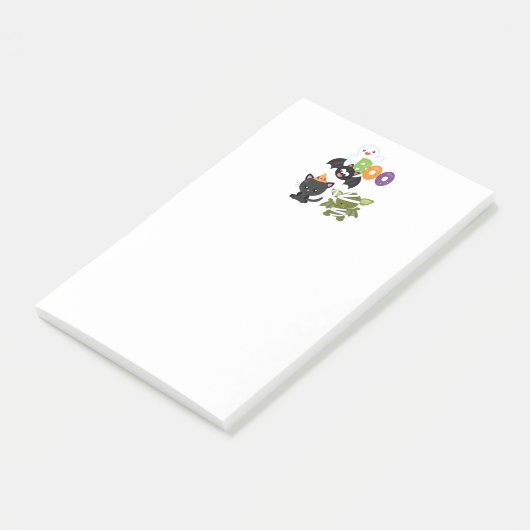 Cute Halloween Cat, Bat, Mummy & Ghost Post-it® Notes (Schuin)