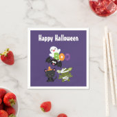 Cute Halloween Cat, Bat, Mummy & Ghost Servet (Insitu)
