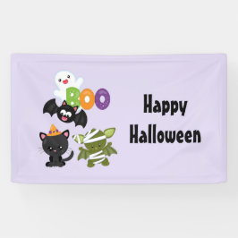 Cute Halloween Cat, Bat, Mummy & Ghost Spandoek