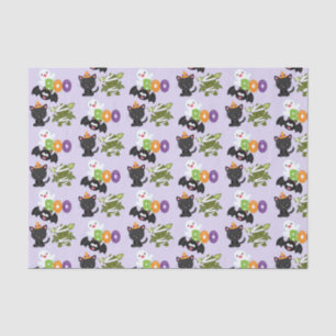 Cute Halloween Cat, Bat, Mummy & Ghost Tissuepapier