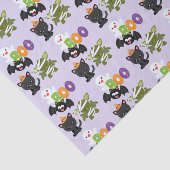 Cute Halloween Cat, Bat, Mummy & Ghost Tissuepapier (Detail)