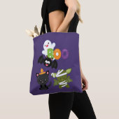 Cute Halloween Cat, Bat, Mummy & Ghost Tote Bag (Dichtbij)