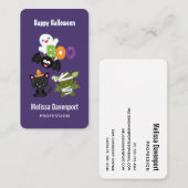 Cute Halloween Cat, Bat, Mummy & Ghost Visitekaartje (Voorkant / Achterkant)