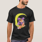 Cute Halloween Cat Costume Witch Hat and Moon T-shirt (Voorkant)