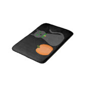 Cute Halloween Cat en Pumpkin Badmat (Gekanteld)