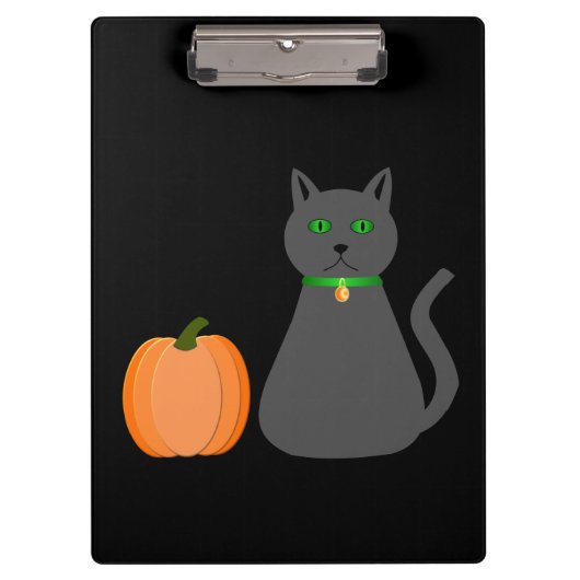Cute Halloween Cat en Pumpkin Klembord (Voorkant)