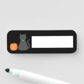 Cute Halloween Cat en Pumpkin Naamplaatje (In situ)