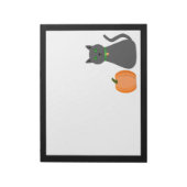 Cute Halloween Cat en Pumpkin Notitieblok (Linkerzijde)