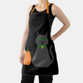 Cute Halloween Cat en Pumpkin Schort (Insitu)