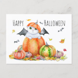 Cute Halloween Cat in Pumpkin Briefkaart