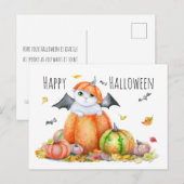 Cute Halloween Cat in Pumpkin Briefkaart (Voorkant / Achterkant)