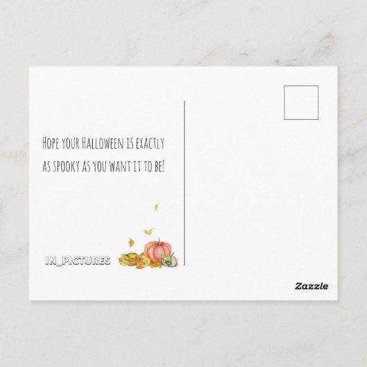 Cute Halloween Cat in Pumpkin Briefkaart (Achterkant)