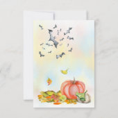 Cute Halloween Cat in Pumpkin Invitation Kaart (Achterkant)