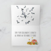 Cute Halloween Cat in Pumpkin Kaart (Binnen)