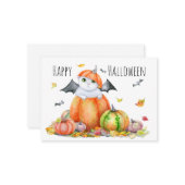 Cute Halloween Cat in Pumpkin Notitiekaartje (Voorkant / Achterkant in situ)